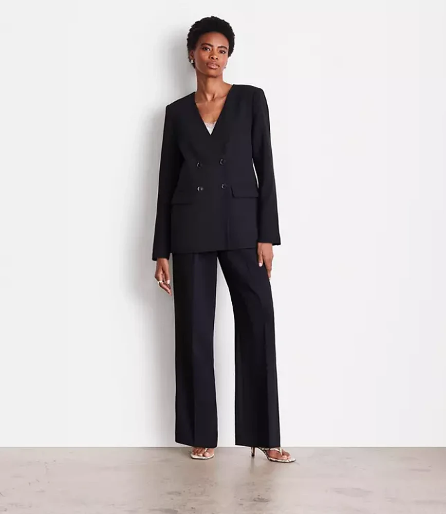 LOFT Versa Crepe Drape Collarless Blazer