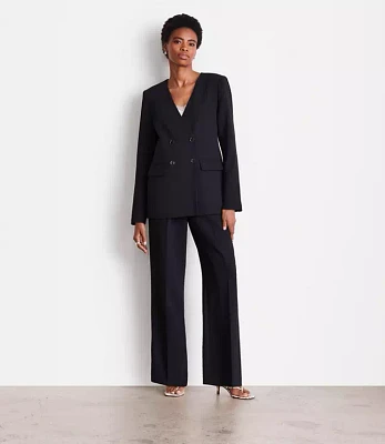 LOFT Versa Crepe Drape Collarless Blazer