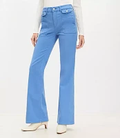 Petite Utility Pocket High Rise Slim Flare Pants