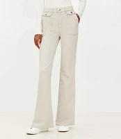 Petite Utility Pocket High Rise Slim Flare Pants