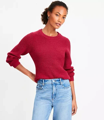 Ribbed Blouson Sleeve Sweater