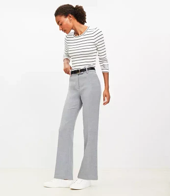 Petite Full Length Straight Pants Heathered Doubleface