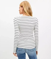 Striped Long Sleeve Crew Neck Tee