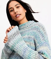 Petite Marled Ribbed Mock Neck Sweater