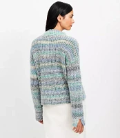 Petite Marled Ribbed Mock Neck Sweater