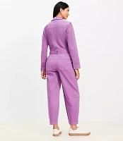 Denim Utility Jumpsuit Moody Magenta