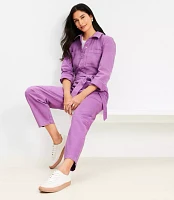 Denim Utility Jumpsuit Moody Magenta