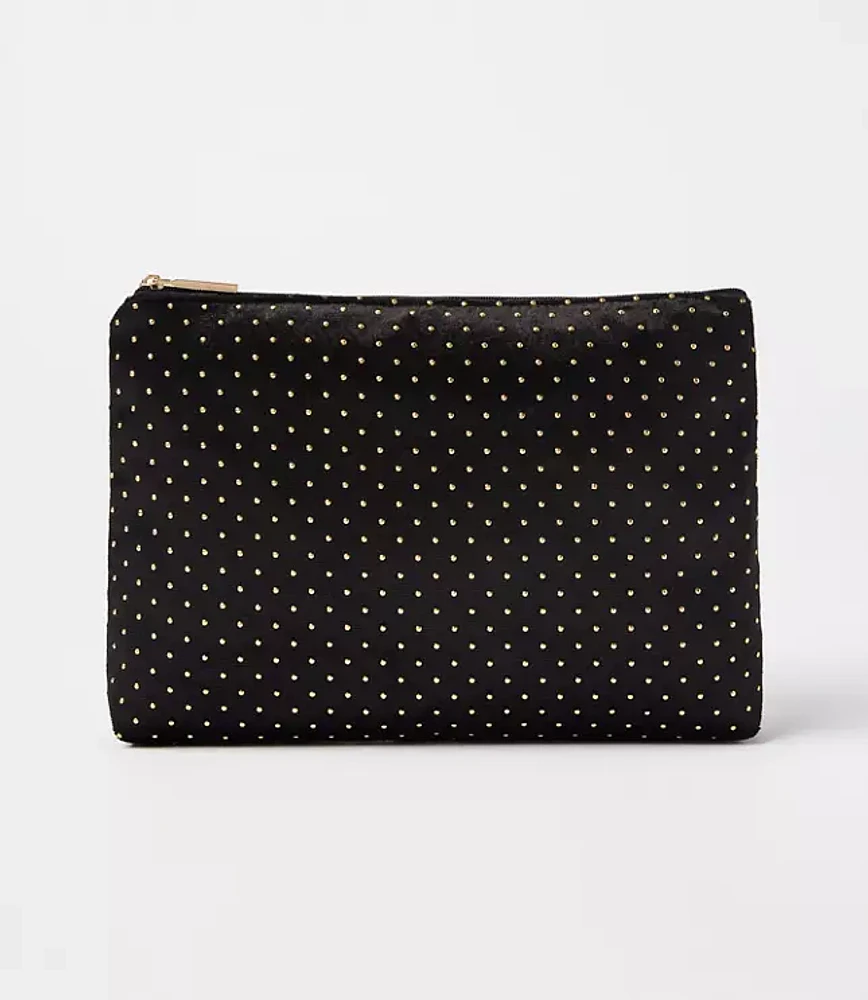 Metallic Dotted Velvet Pouch