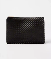 Metallic Dotted Velvet Pouch