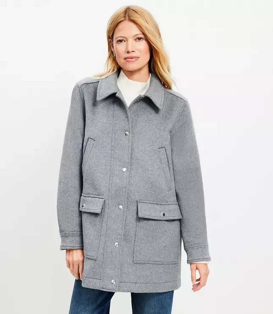 Petite Heathered Brushed Barn Jacket