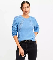 Geo Pointelle Crochet Sweater