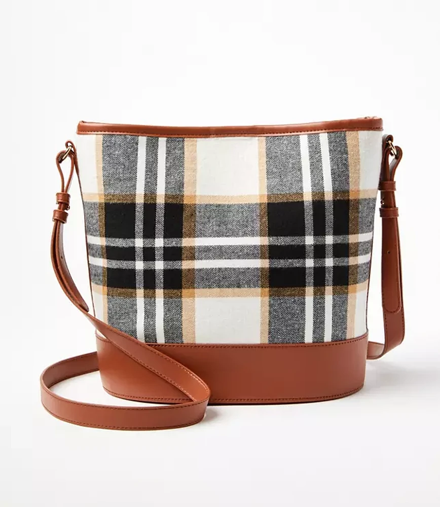 Plaid Bucket Bag