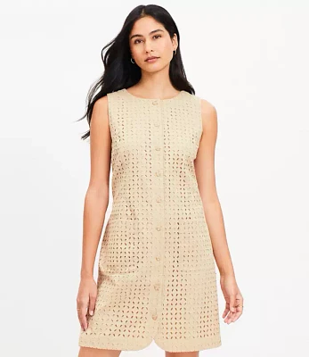 Eyelet Button Mini Pocket Dress