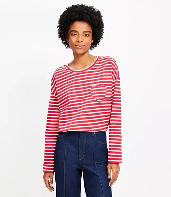 Striped Heart Pocket Tee