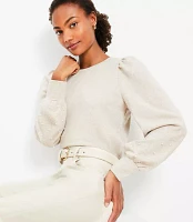 Pearlized Puff Sleeve Sweatshirt