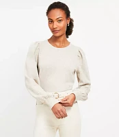 Pearlized Puff Sleeve Sweatshirt