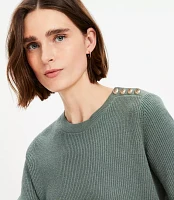 Petite Shoulder Button Wedge Sweater