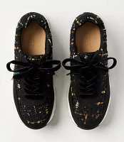 Metallic Tweed Chunky Lace Up Sneakers