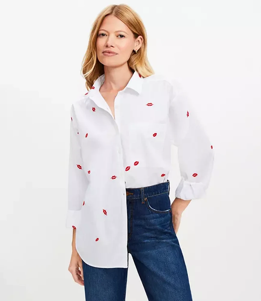 Petite Lips Everyday Oversized Pocket Shirt