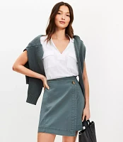 Twill Mini Wrap Skirt