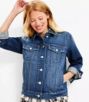 Petite Denim Trucker Jacket Light Wash Indigo