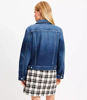 Petite Denim Trucker Jacket Light Wash Indigo