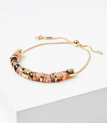 Tortoiseshell Print Spliced Pull Tie Bracelet