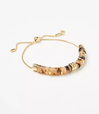 Tortoiseshell Print Spliced Pull Tie Bracelet