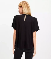 Pleated Mixed Media Top