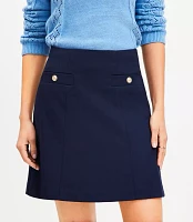 Seamed Button Mini Pocket Skirt