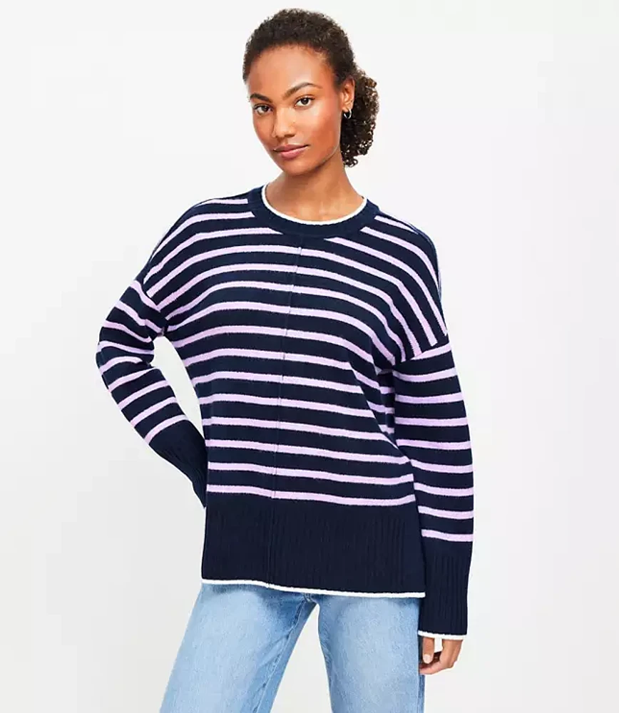 Stripe Relaxed Tunic Sweater