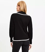 Petite Tipped Half Zip Sweater