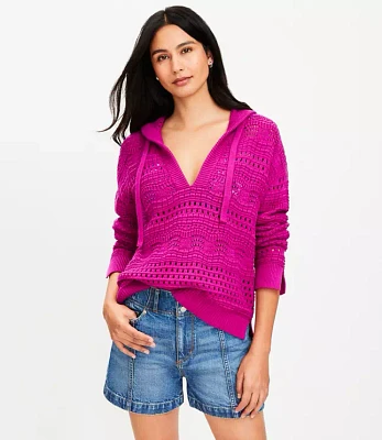 LOFT Beach Pointelle Hoodie