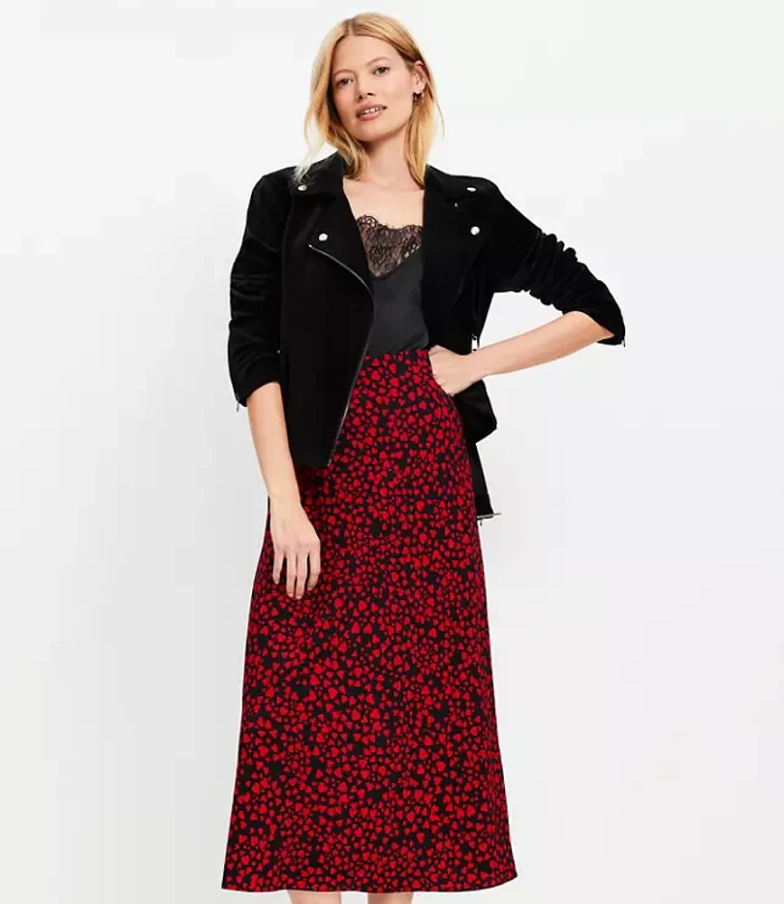 Petite Heart Bias Midi Skirt