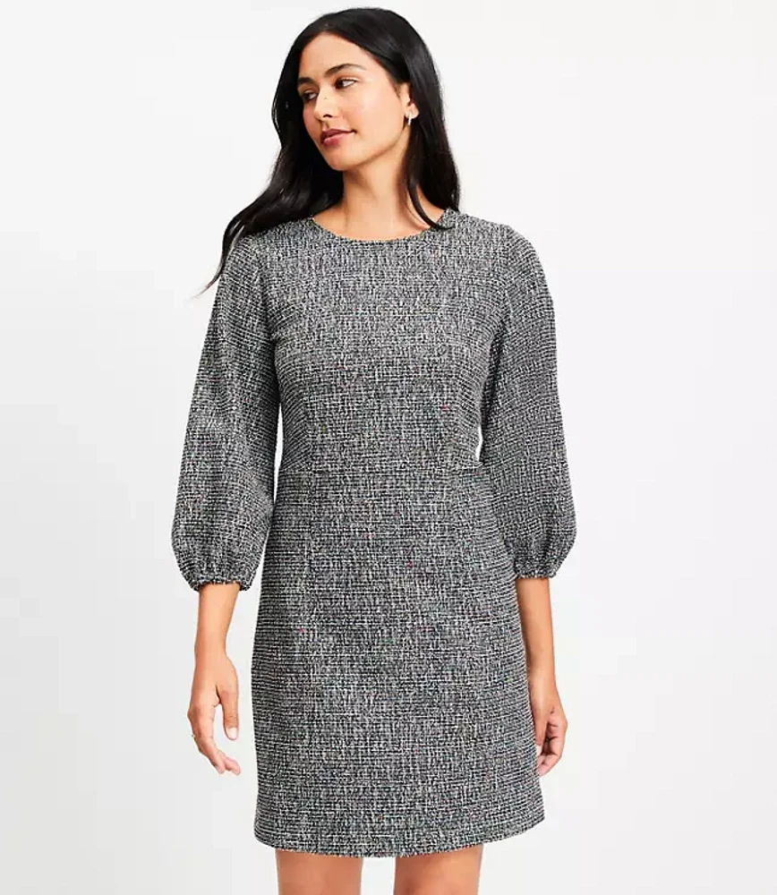 Petite Tweed Flare Mini Dress