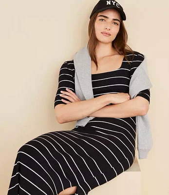 Lou & Grey Striped Ribbed Square Neck Maxi Dress