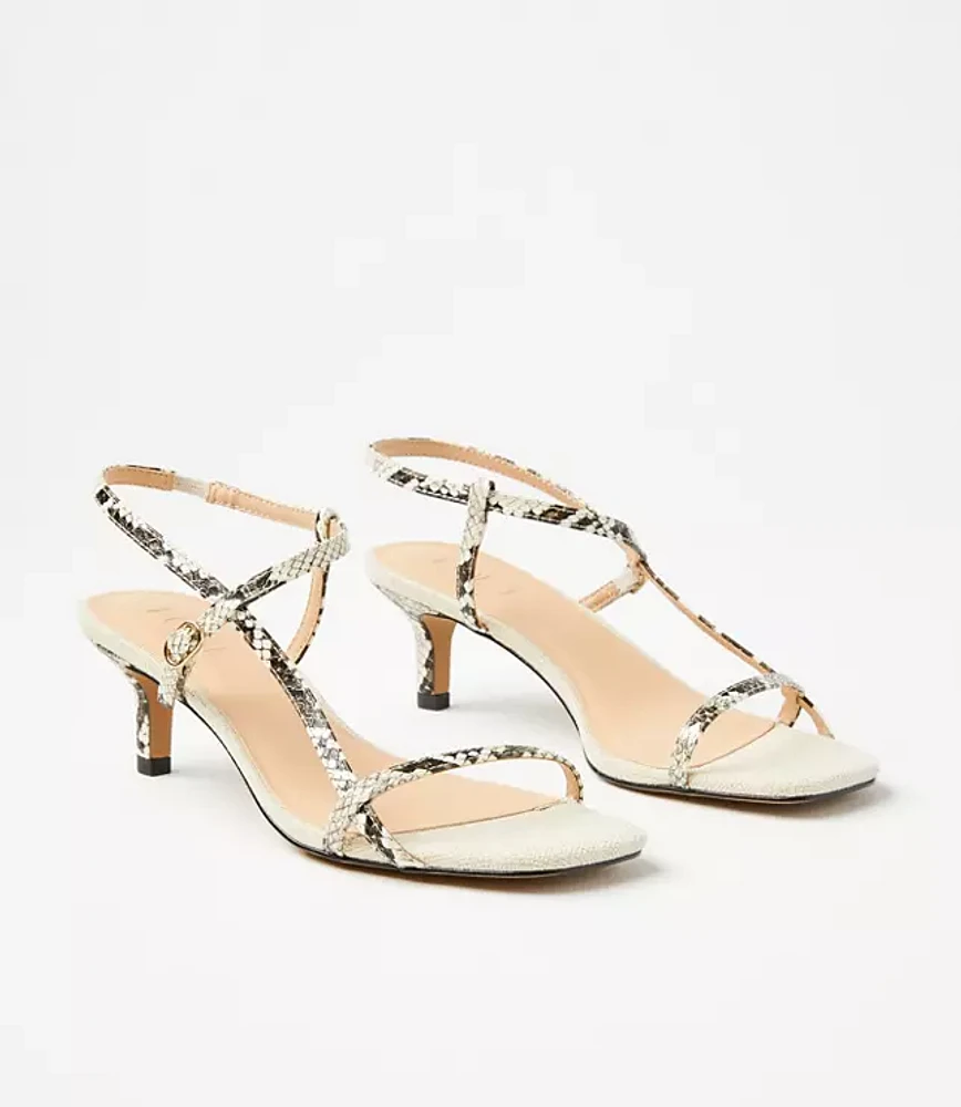 Skinny Strap Kitten Heel Sandals