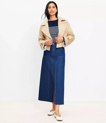 Denim Utility Maxi Skirt