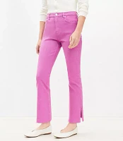 Petite Vent Hem High Rise Kick Crop Jeans Sugar Plum