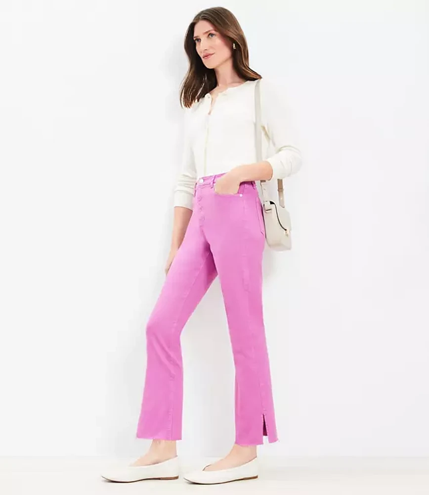 Petite Vent Hem High Rise Kick Crop Jeans Sugar Plum