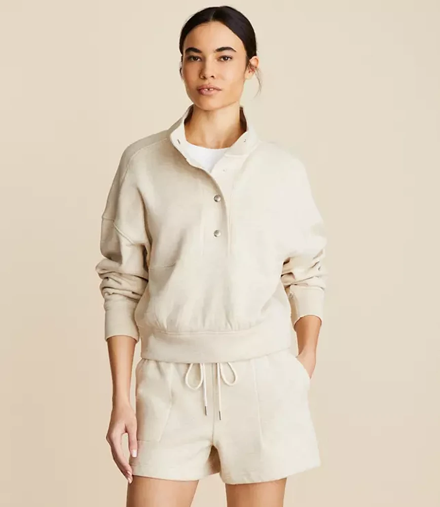 Lou & Grey Snap Fluffy Fleece Sweatshirt
