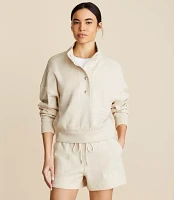 Lou & Grey Snap Fluffy Fleece Sweatshirt