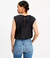 Petite Tie Back Bubble Hem Top