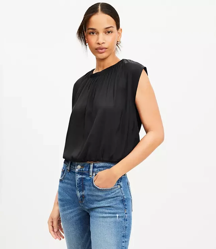 Petite Tie Back Bubble Hem Top