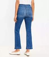 Petite Curvy Welt Pocket High Rise Kick Crop Jeans Classic Mid Wash