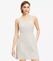 Linen Cutout Back Mini Pocket Dress