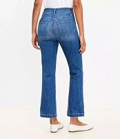 Petite Welt Pocket High Rise Kick Crop Jeans Classic Mid Wash