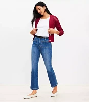 Petite Welt Pocket High Rise Kick Crop Jeans Classic Mid Wash