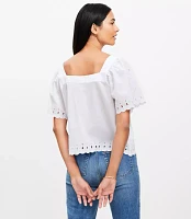 Eyelet Square Neck Top