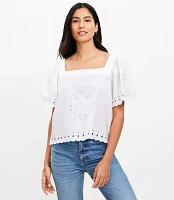 Eyelet Square Neck Top